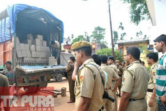 180 boxes of illegal liquor seized, one nabbed